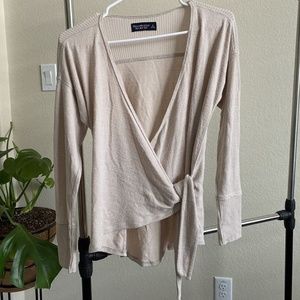 Abercrombie Small Tan Wrap Cardigan